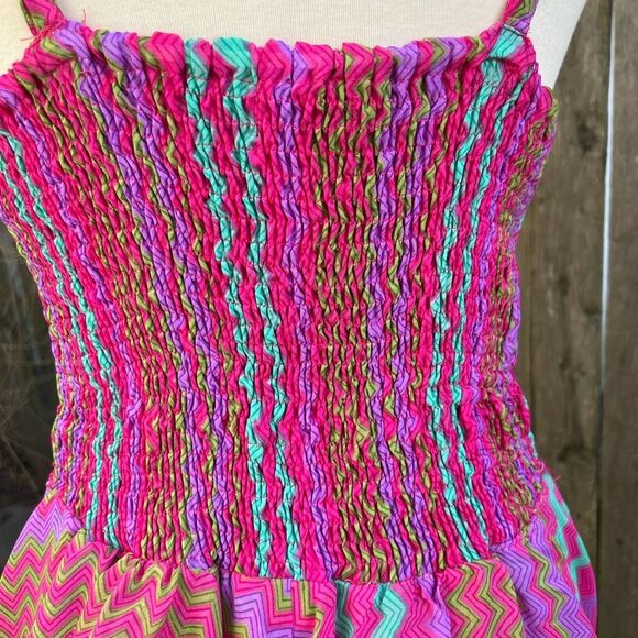 🦋**** Colors Of India Vibrant Zigzag Lace-Up Dress (AA2) - Picture 11 of 14